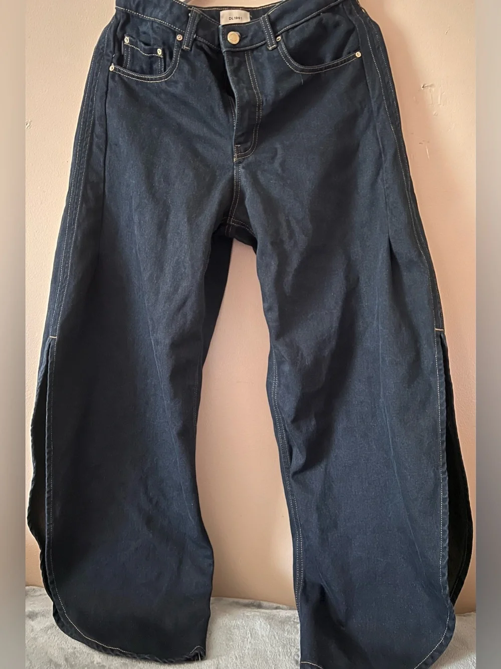 Dl1961 barrel Dark Indigo Wide-Leg Jeans citizens of humanity agolde mother ruti